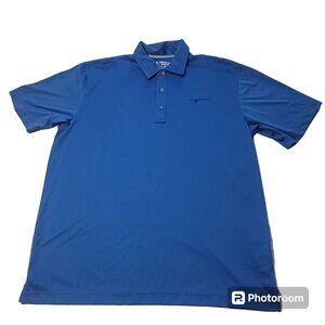 Golf Polo Shirt Blue Moisture Wick Technology Sporty Preppy Comfy Bermuda Sands
